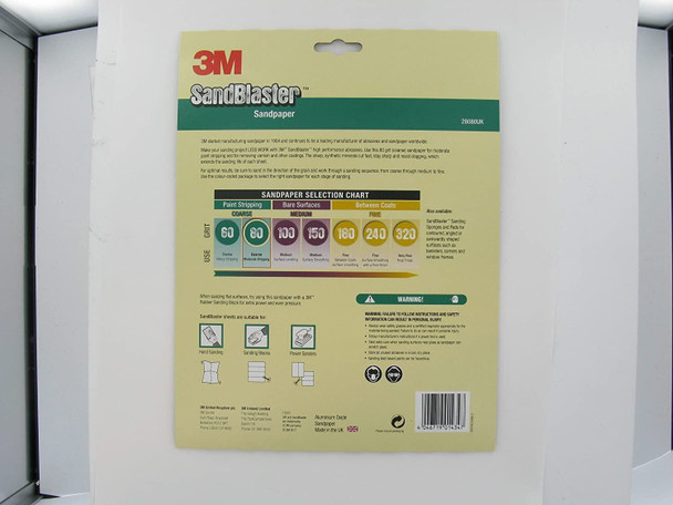 3M SandBlaster 28080 Coarse P80 230 x 280mm Sandpaper Sheets (8 Sheets)