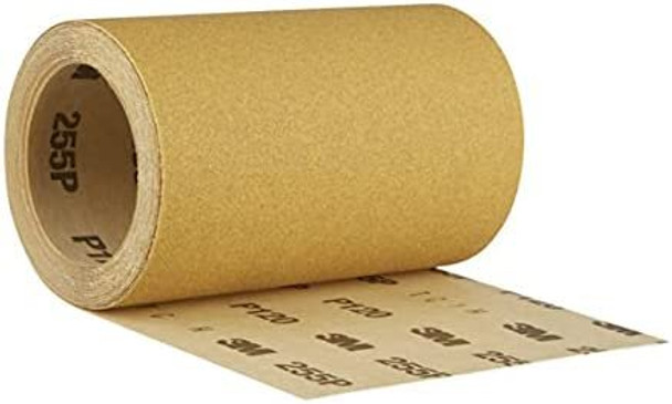 3M 050120UK Sandblaster Sandpaper Abrasive Roll P120 Medium Grit 'Bare Surfaces' 5 metres, Gold