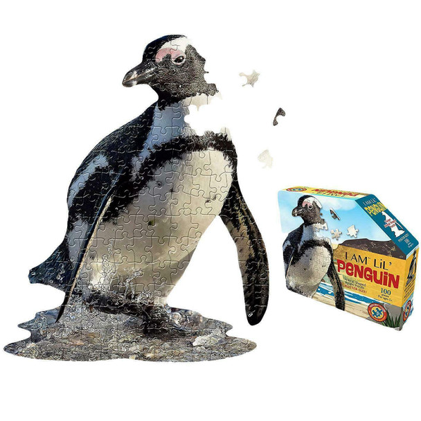 Madd Capp 884004 Shape Junior Penguin Contour Jigsaw Puzzle 100 Pieces for Children and Adults, Multicoloured