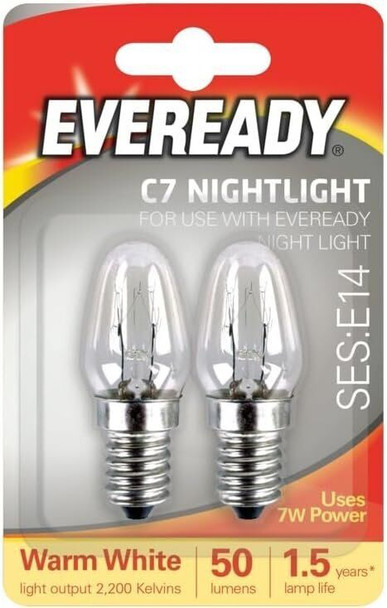 8 E14 Replacement Night Light Bulbs 7W E14 Screw Cap Small Edison Warm White