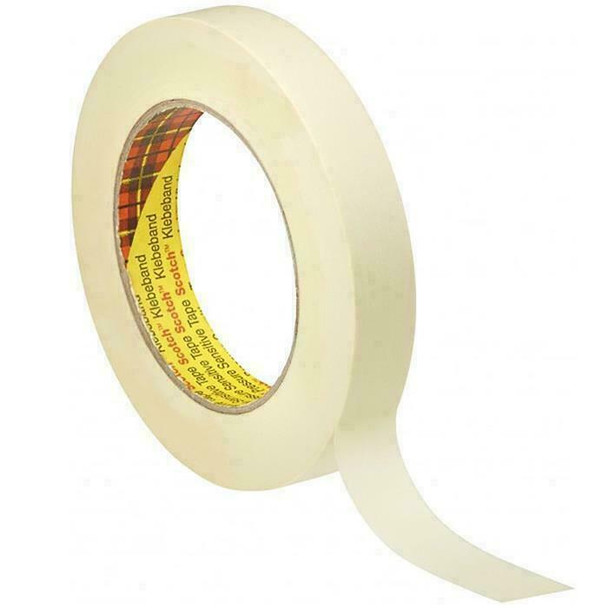 3M 101E Value Masking Tape, 18 mm x 50 m, Beige, Pack of 12