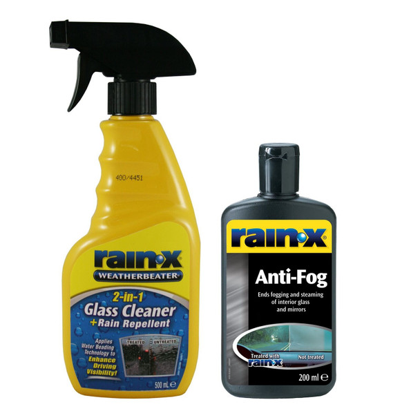 Rain-X Windscreen Cleaner 2-in-1 500 ml & RainX Anti-Fog Solution 200 ml