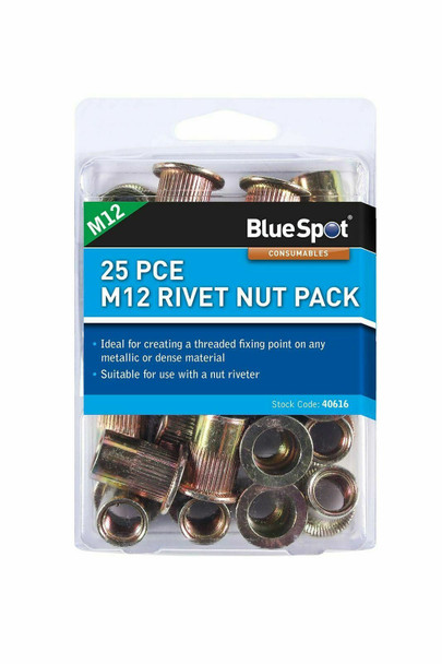 BlueSpot 40616 120PCE M6 Rivet Nut Pack