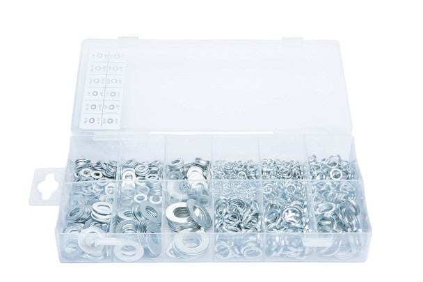 Blue Spot Tools 40564 Assorted Flat and Spring Washer Set - Silver (790-Piece)