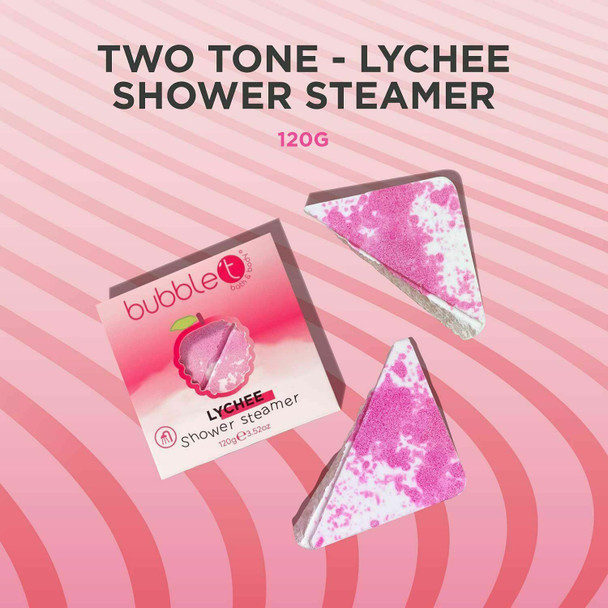 bubble t cosmetics Lychee Shower Steamer, 120g, Pink