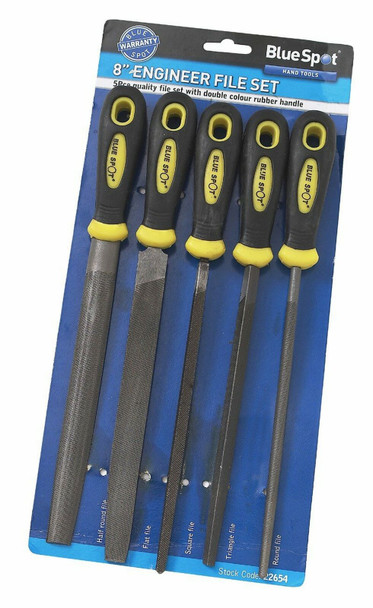 Blue Spot 22654 File Set with Double Colour Handle (5 Pieces)