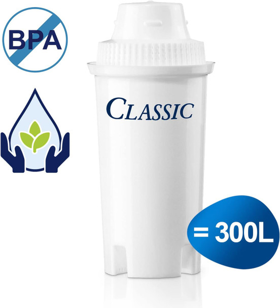 BRITA Classic replacement water filter cartridges, reduce chlorine, limescale and impurities - 6 pack