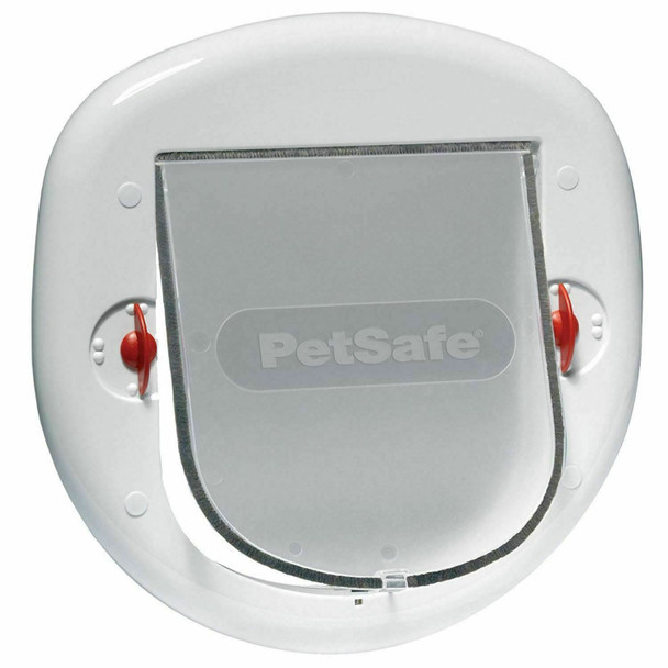 PetSafe Staywell Big Cat/Small Dog, Easy Install for Sliding Glass Doors, 4 Way Manual Lock, Tinted Flap - White