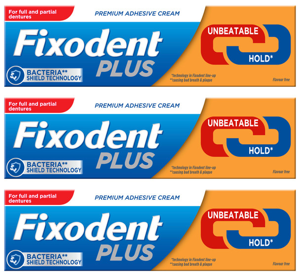 Fixodent Denture Adhesive Cream Best Hold 40g **3 PACK DEAL**