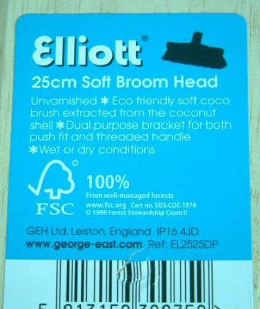 Elliot 10" (25cm) soft brush / broom head with bracket.