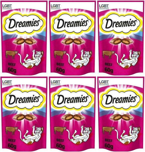 Dreamies Cat Treats with Tempting Beef (60g) - Pack of 6