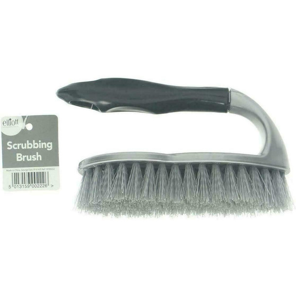 Elliott 10F00222 Scrubbing Brush with Grip Handle, Silver