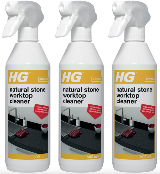 HG Natural Stone Kitchen Top Cleaner 500ml (Pack of 3) - 340050106 x 3