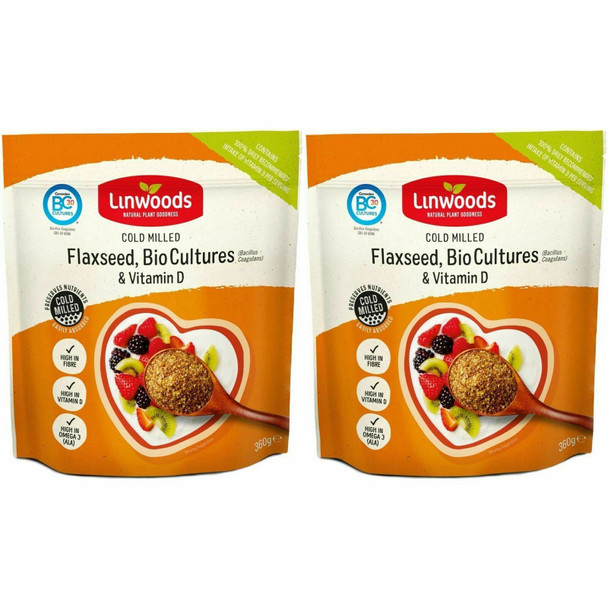 Linwoods Flaxseed with Probiotic & Vitamin D - 360g (Pack of 2)