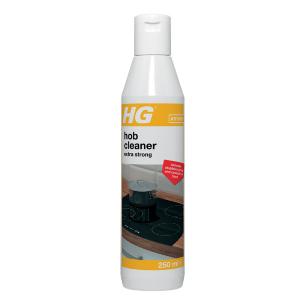 HG Hob Cleaner Extra Strong, Effective Kitchen Degreaser & Induction Hob Cleaner & Protector, Safe for Electric & Gas Cookers, Safe Stove Top Cleaner, Fresh Fragrance & Maximum Shine - 250 ml