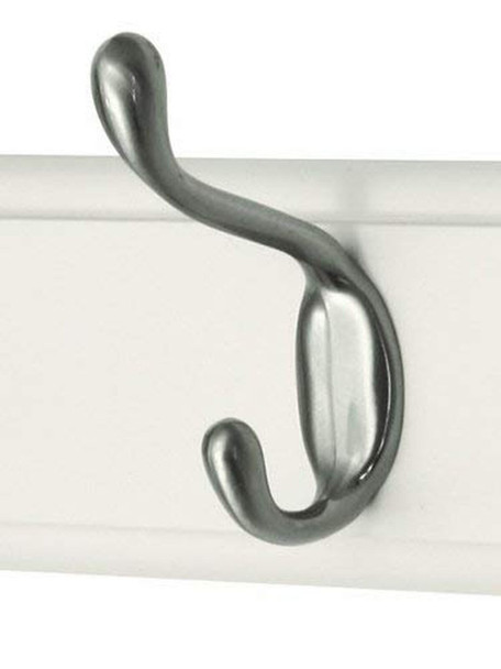 keypak OL910055 4-Hook Wall-Mounted Coat Rack, White, Satin Nickel