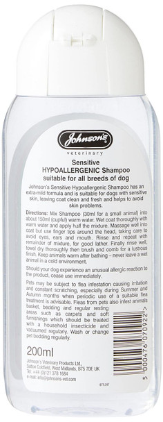 Johnson's Vet Hypo-Allergenic Shampoo, 200 ml, transparent