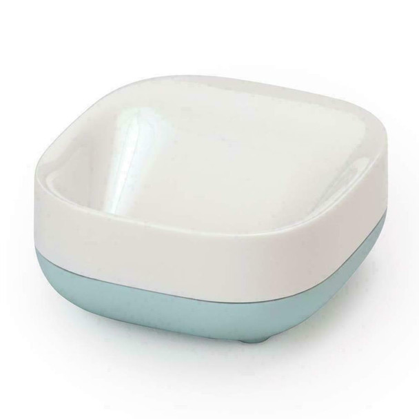 Joseph Joseph 70502 Slim Compact Soap Dish, White/Blue, 7.1 x 3.6 x 8.4 cm