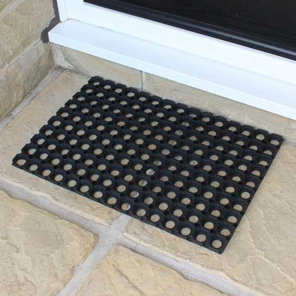 JVL Rubber Ring Heavy Duty Outdoor Entrance Door Mat 40 x 60 cm