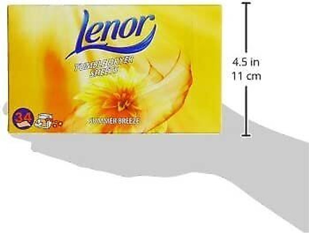 3 x Lenor Tumble Dryer Sheets Summer Breeze Scent 34 Pack