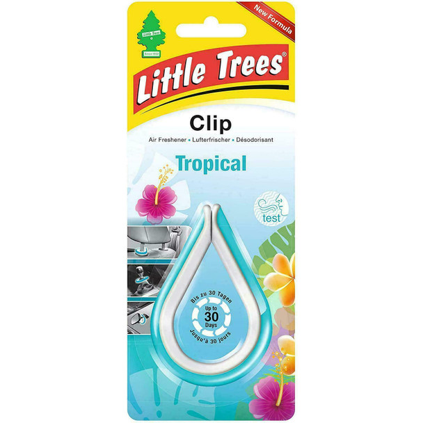 Air Freshener - LITTLE TREES 'Clip' - 'Tropical' Fragrance LTC005 - For Car And Home - 1 Unit