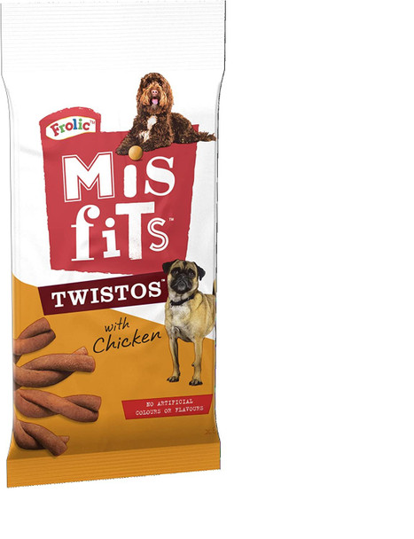 Misfits Frolic Dog Treats Twistos with Chicken 105g