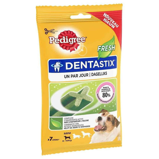 Pedigree Dentastix Fresh Daily Dental Chews Small Dog 7 Sticks (Pack of 10)
