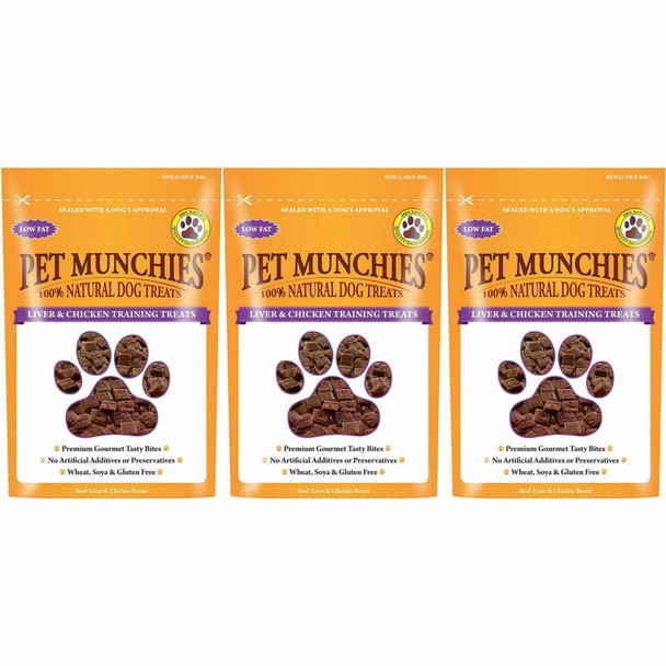 Pet Munchies Dog Treats (Liver and Chicken Training Treats 3 x 50g)