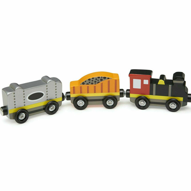 Melissa & Doug Wooden Train Cars 8 Piece Set | Magnetic Wooden Trains & Carriages | Wooden Toys for 3 Year Old Boy Gifts | Toy Train Set | Toddler Toy Train Cars for 3+ Year Old Boys & Girls 3 4 5 6