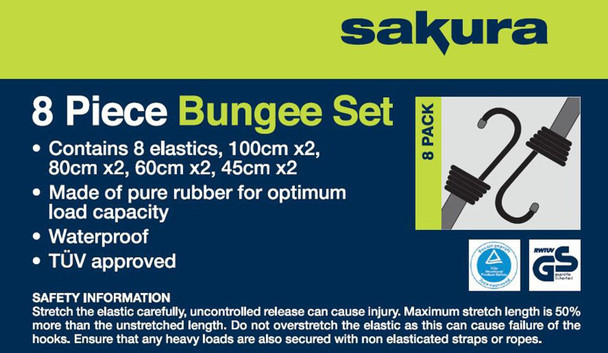 Sakura 8-Piece Bungee Set - For Luggage