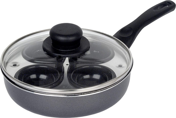 Sapphire P063 20 cm 4-Cup Egg Poacher , Black