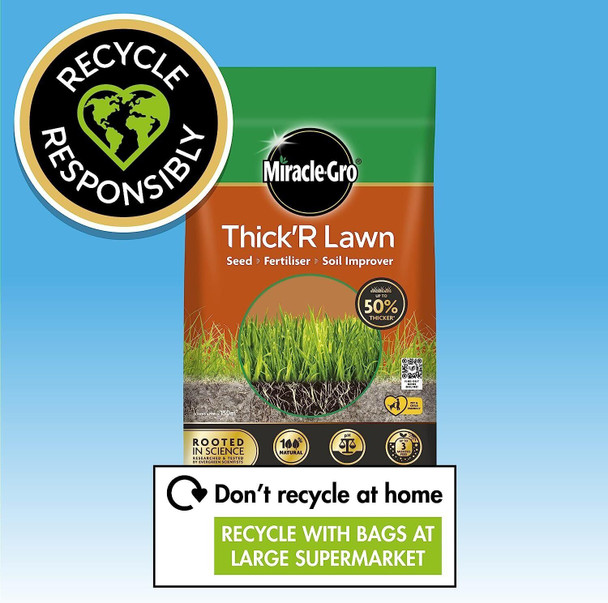 Miracle Gro Thick'R Lawn All in one Grass Seed Fertiliser & Soil Improver 4kg