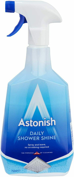 4 x Astonish Daily Shower Shine Cleaner Tough Antibacterial Trigger Spray, 750ml