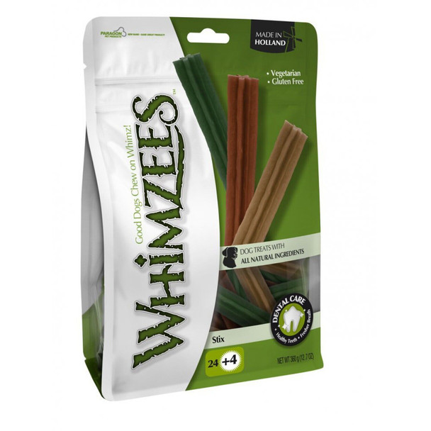 6 x Whimzees Dog Treat Stix Daily Dental Care for Small Breeds 9M+, 28 Pack