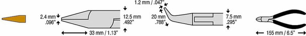 C.K SensoPlus T3769D150 150mm ESD Bent Snipe Nose Plier