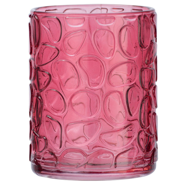 Wenko Toothbrush Tumbler Vetro Pink Round Glass with Stylish Design, 7.5 x 10 cm