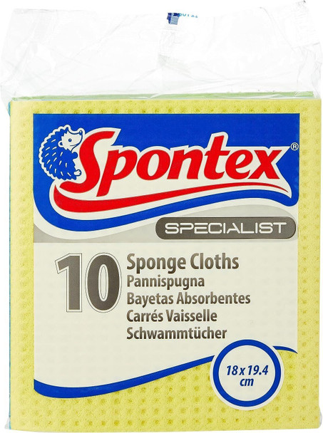 Spontex Specialist Sponge Cloths Professional Absorbent & Flexible 10 Pack