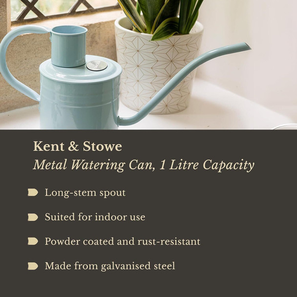 Kent & Stowe Watering Can 1L Indoor Long Reach Rust-Resistant Blue Sky