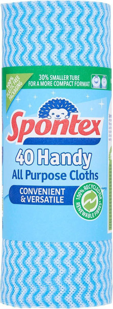 Spontex Handy All-Purpose Cloths on a Roll, 40 Cloths