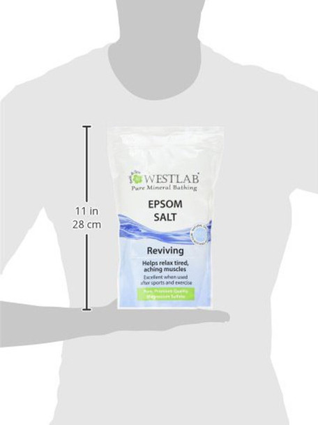 Westlab Reviving Epsom Salts 1kg - Helps Relax Tired/Aching Muscles - 100% Pure