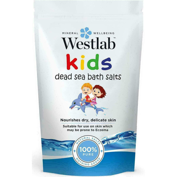 4 x Westlab Kids Dead Sea Bath Salts 100% Pure Softens/Soothes Skin, 3 Months +
