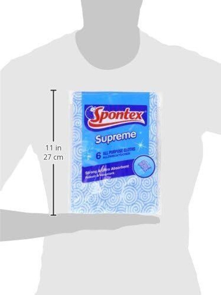 Spontex Supreme All Purpose Household Cleaning Cloths Super Absorbent 6 Pack