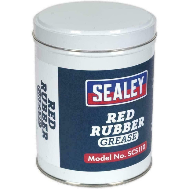 Sealey 500g Red Rubber Grease Tin Ideal For Use On Brake Assemblies, Lubricating