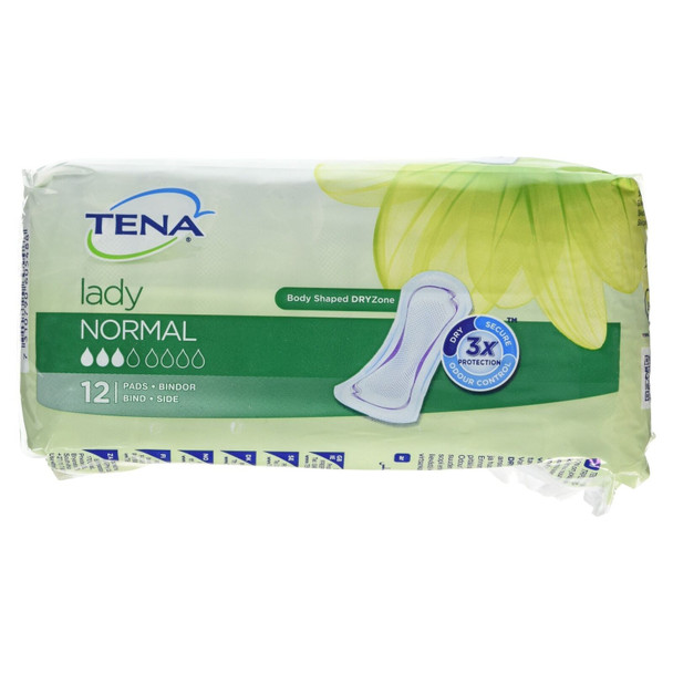 12 x Tena Lady Discreet Incontinence Pads Normal Thin Body Shaped Odour Control
