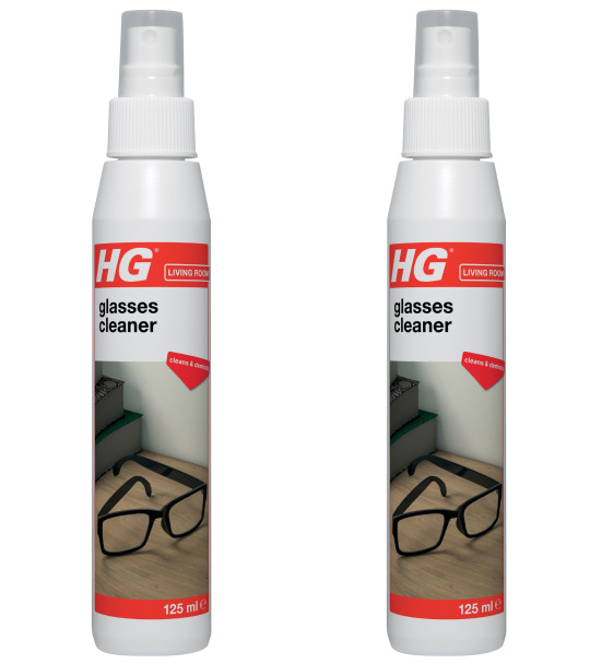 2x HG Glasses Cleaner For Safe Cleaning and Degreasing Clean & Dry Fast - 125 ml