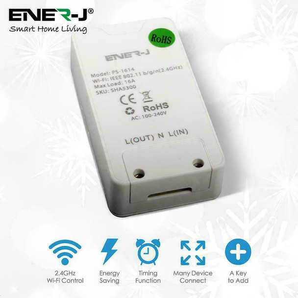 Ener-J Smart Wifi In-Line Switch Wireless Countdown/Timer Function Voice Control