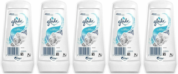 5 x Glade Solid Gel Pure Clean Linen Air Freshener Long-lasting Fragrance, 150g