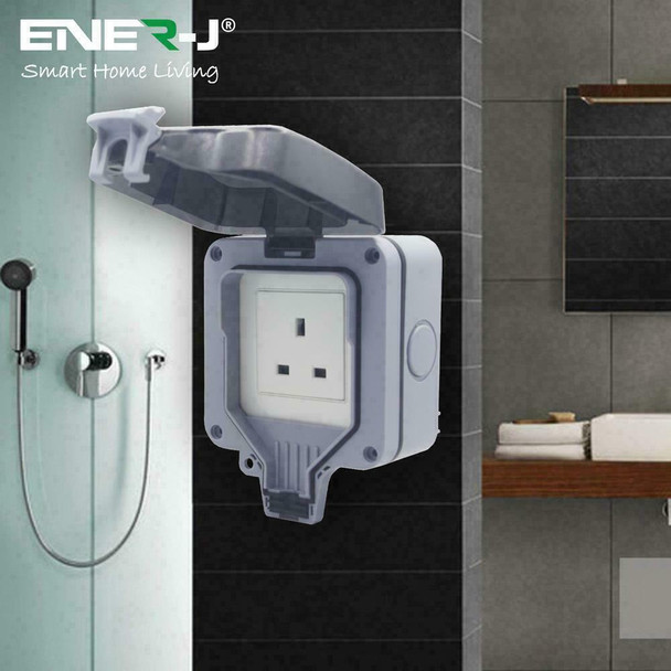 Ener-J Outdoor Smart Wifi Socket, Waterproof, Voice Controllable - Timer On/Off