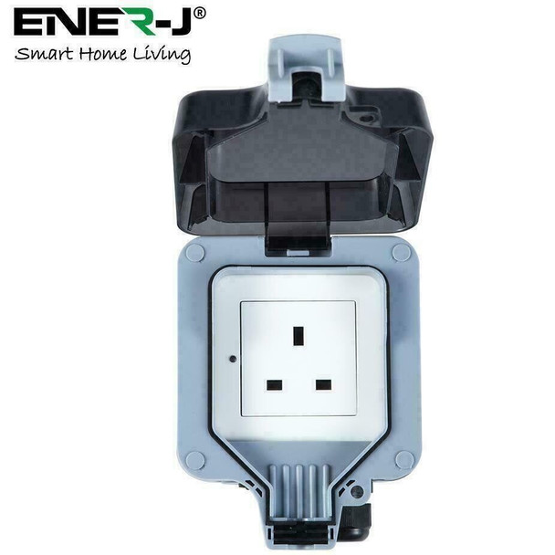Ener-J Outdoor Smart Wifi Socket, Waterproof, Voice Controllable - Timer On/Off