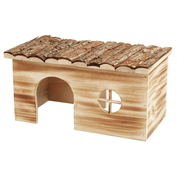 Trixie Grete Natural Living Flamed Wood House, 35 x 18 x 20 cm